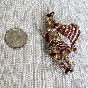 Colorful  Soldier Brooch with Red and Gold Details